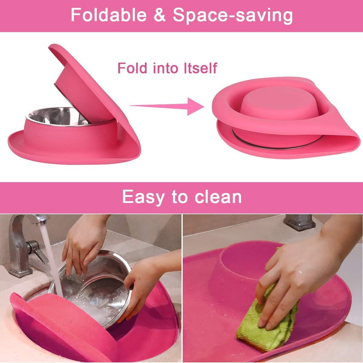 Dog/Cat Slow Feeder Bowl Insert, Slow down Pet Eating, Soft Silicone Slow Feeding for Small Medium Size, Perfect with Stainless Steel Plastic Glass Ceramic Dog Bowls