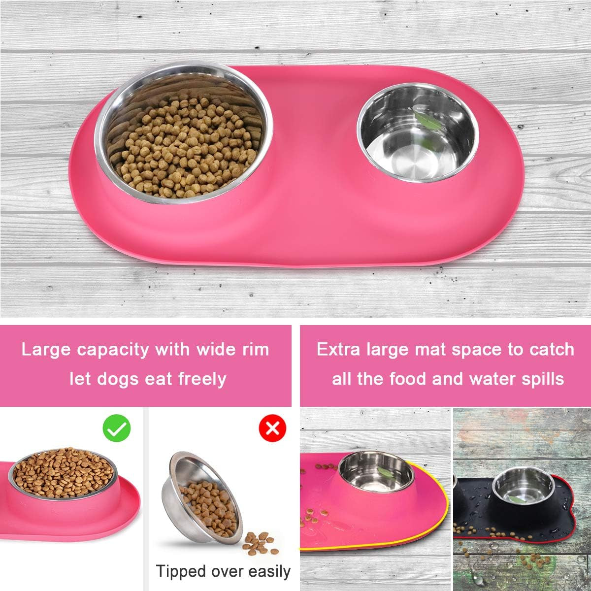 Dog/Cat Slow Feeder Bowl Insert, Slow down Pet Eating, Soft Silicone Slow Feeding for Small Medium Size, Perfect with Stainless Steel Plastic Glass Ceramic Dog Bowls