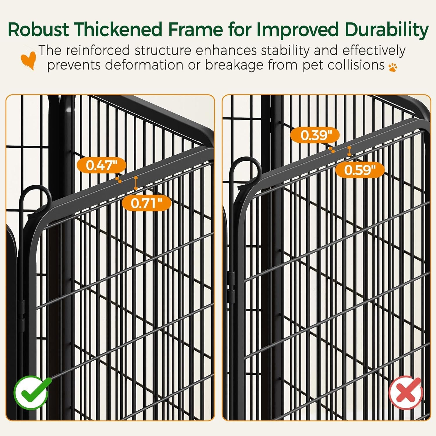 Yaheetech 32In 16-Panel Metal Dog Playpen Fence for Indoor Yard RV Camping | Heavy-Duty Rustproof Frame with Secure Latch Door, Tool-Free Assembly, Foldable Storage, Ideal for Small to Medium Dog Breeds